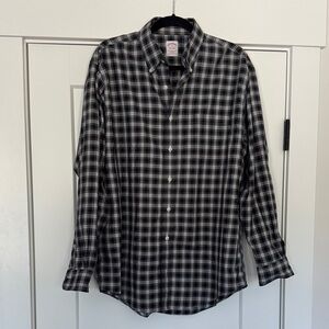 Brooks Brothers Black and White Plaid Shirt